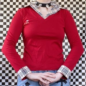 Butterly Embroidered Collared Sweater